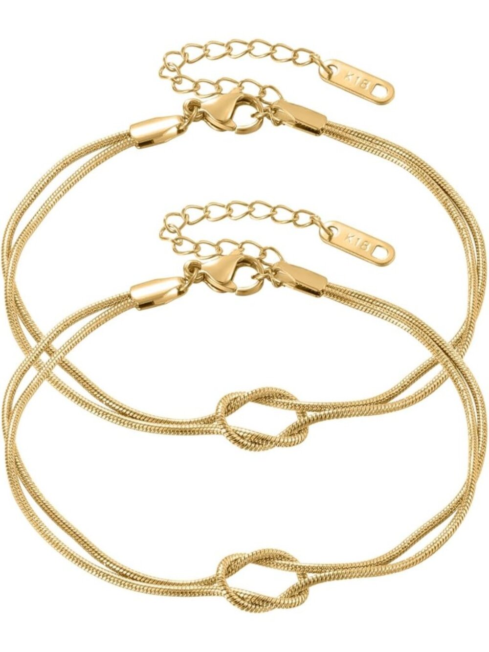 Elegant 18K Gold Plated Love Knot & Infinity Bracelets - Adjustable Jewelry